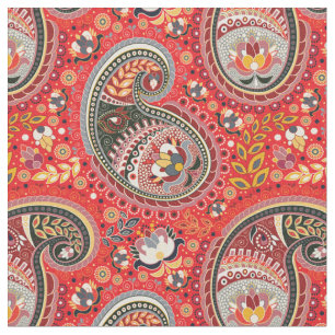 Tela - Diseño de Paisley Rojo