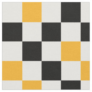 Tela Diseño de patrón a cuadros amarillo negro blanco