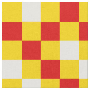 Tela Diseño de patrón a cuadros rojo blanco amarillo