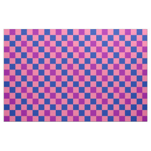 Tela Diseño de Patrón Cuadriculado Azul Rosa Purpura 