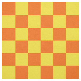 Tela Diseño de patrón de cuadros amarillos y naranjas