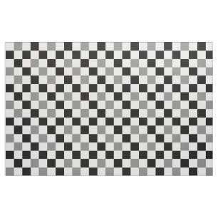 Tela Diseño de Patrón de Cuadros Gris Negro Blanco