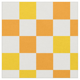 Tela Diseño de Patrón de Cuadros Naranja Blanco Amarill