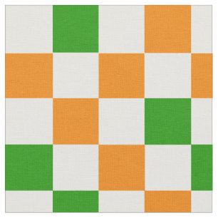 Tela Diseño de Patrón de Cuadros Naranja Blanco Verde