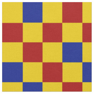 Tela Diseño de Patrón de Cuadros Rojo Amarillo Azul