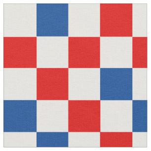 Tela Diseño de Patrón de Cuadros Rojo Blanco Azul