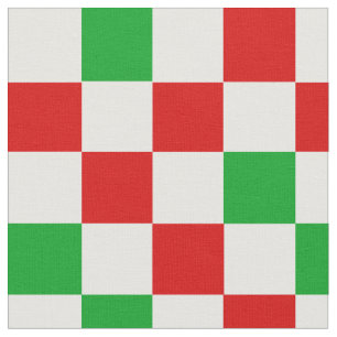 Tela Diseño de patrón de cuadros rojos blancos y verdes