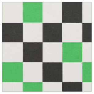 Tela Diseño de Patrón de Cuadros Verde Negro Blanco