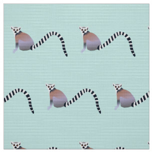 TELA DISEÑO DE PATRÓN DE LEMURS DE TAILANCIA ANILLA