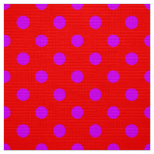 Tela Diseño de patrón de lunares rojos púrpura