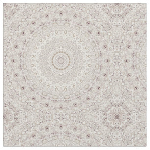 Tela Diseño de patrón de mandala beige y taupe