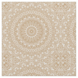 Tela Diseño de Patrón de Mandala en Marrón Camello