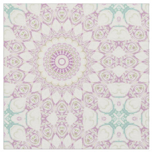 Tela Diseño de Patrón de Mandala en Pastel Lavanda y Ve