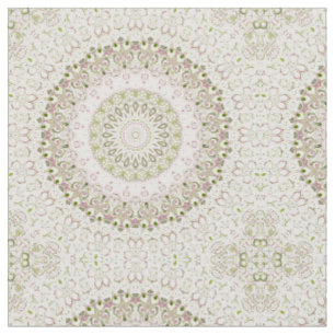 Tela Diseño de Patrón de Mandala Floral Rosa y Verde