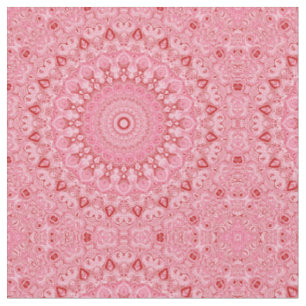 Tela Diseño de patrón de mandala rojo y rosa