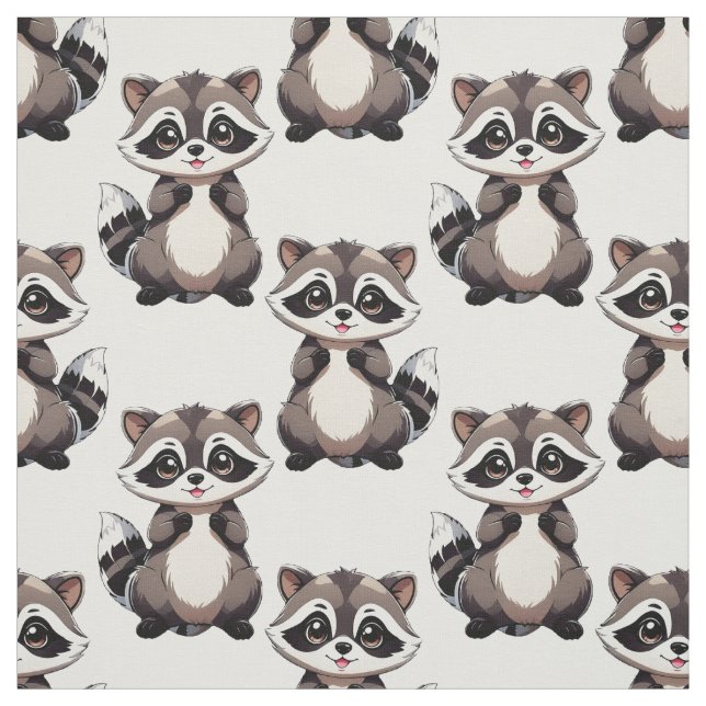 Tela Diseño de patrón de mapache blanco (Retal)