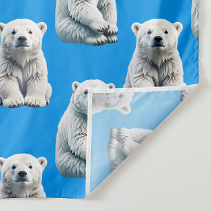 Tela Diseño de patrón de oso polar azul