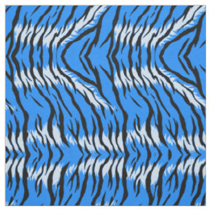 Tela Diseño de patrón de piel de animal de tigre azul