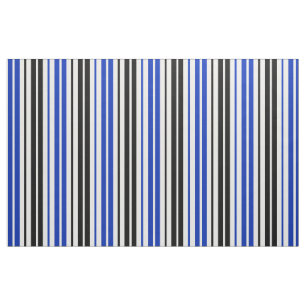 Tela Diseño de patrón de rayas blancas negras azules 