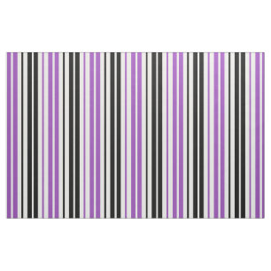Tela Diseño de patrón de rayas blancas negras moradas 