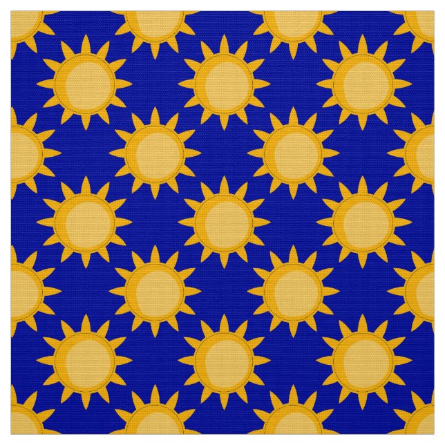 Tela Diseño de patrón de sol en azul (Retal)
