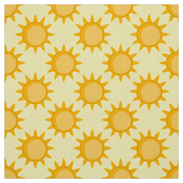Tela Diseño de patrón de sol sobre amarillo (Retal)