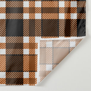 Tela Diseño de patrón de tartán de franela marrón negro