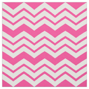 Tela Diseño de patrón en zigzag de Chevron blanco rosa