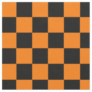 Tela Diseño de patrón negro de Naranja de Halloween