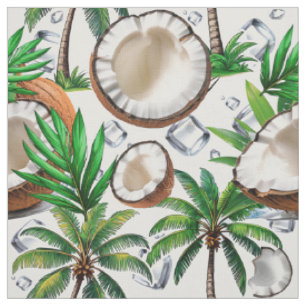 Tela Diseño de patrón tropical de palmeras de coco