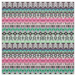 Tela diseño de patrones aztecas de colores