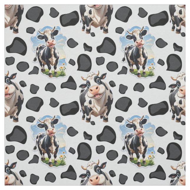 Tela Diseño de patrones de animales de vaca (Retal)