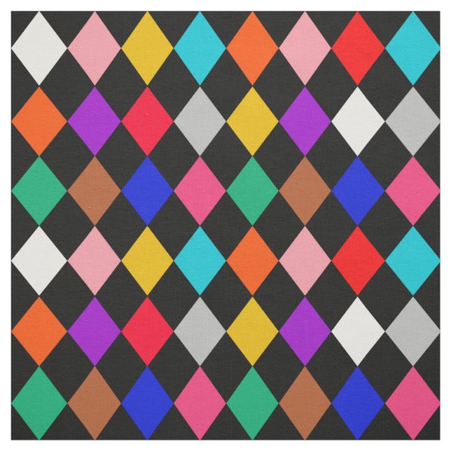 Tela Diseño de patrones de diamantes de arlequín multic (Retal)