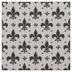 Tela Diseño de patrones de flor de fondo gris de lis