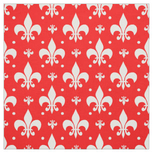 Tela Diseño de patrones de flor rojo de lis