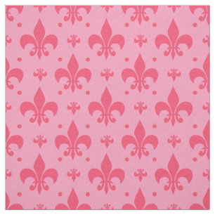 Tela Diseño de patrones de flor rosado de lis