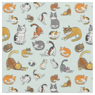 Tela diseño de patrones de gato lindos para los amantes