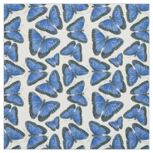 Tela Diseño de patrones de morfo azul de mariposa