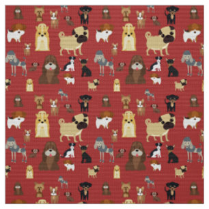 Tela diseño de patrones de perros lindos para los aman