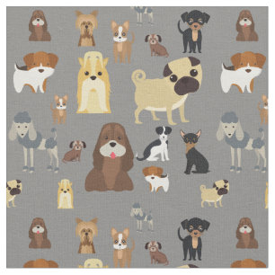 Tela diseño de patrones de perros lindos para los aman