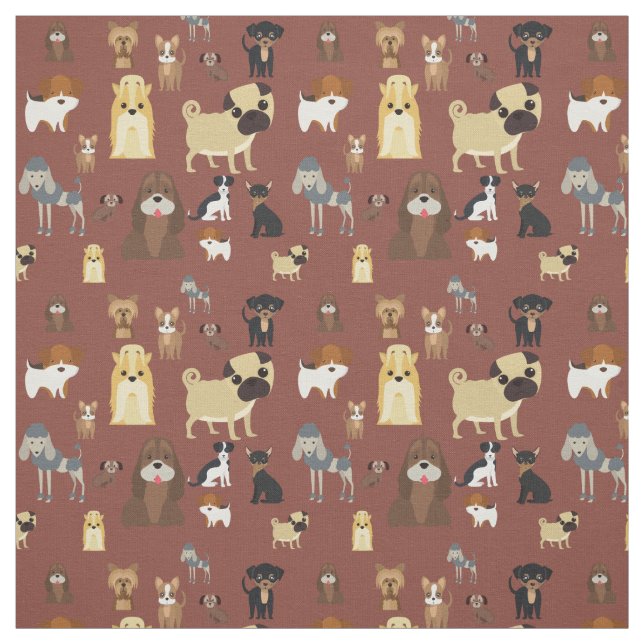 Tela diseño de patrones de perros lindos para los amant (Retal)