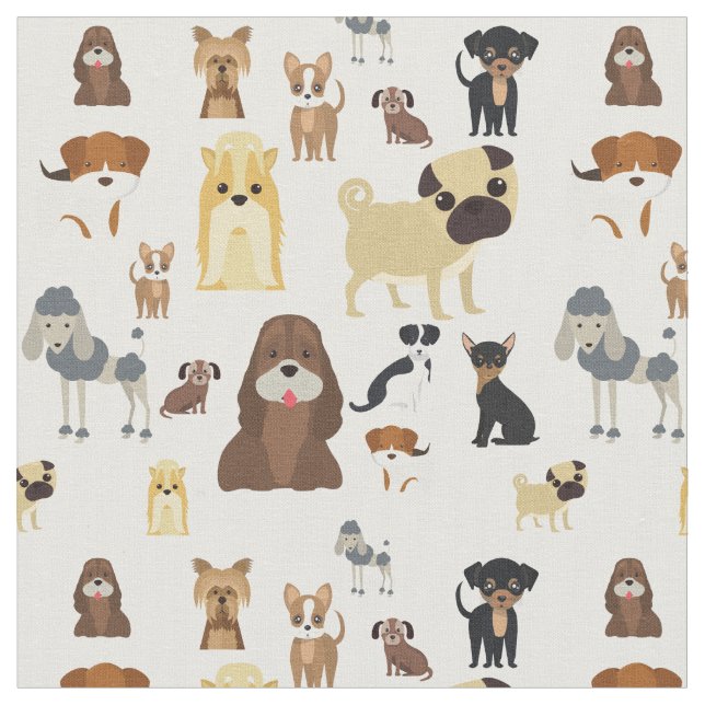 Tela diseño de patrones de perros lindos para los amant (De cerca)