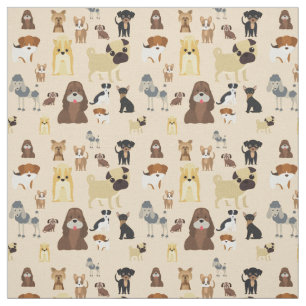 Tela diseño de patrones de perros lindos para los amant