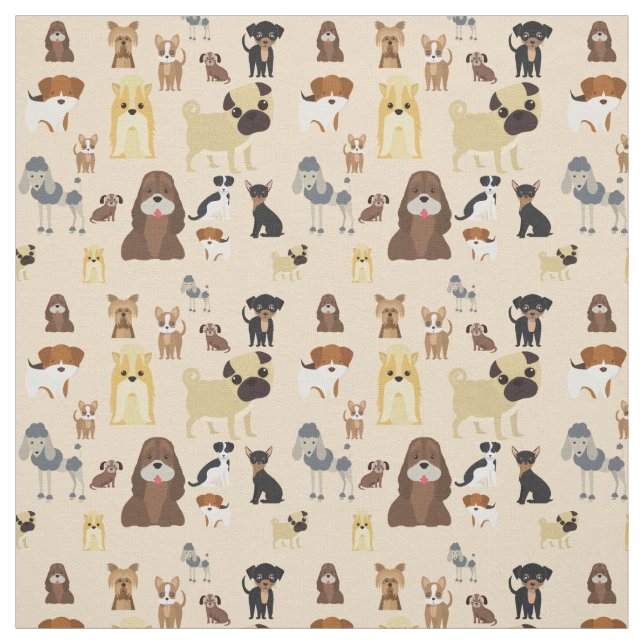 Tela diseño de patrones de perros lindos para los amant (Retal)