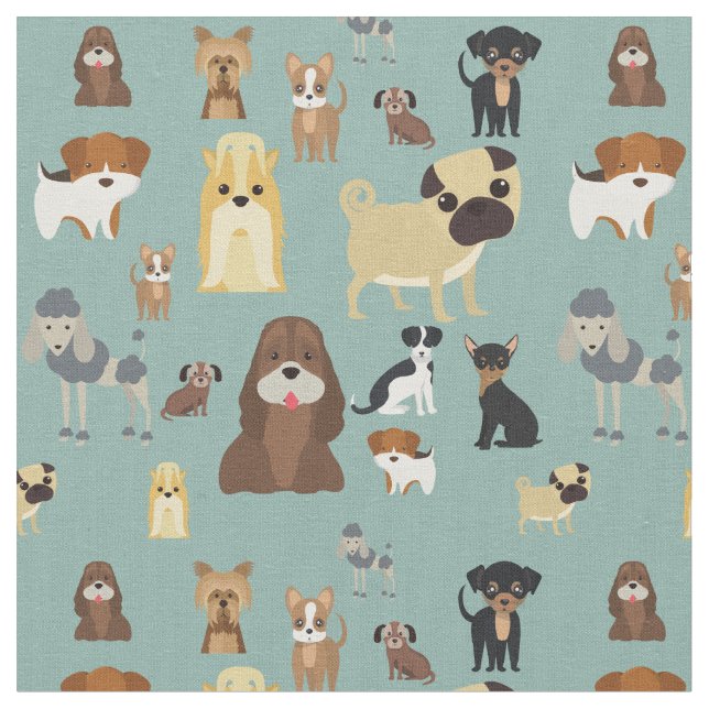 Tela diseño de patrones de perros lindos para los amant (De cerca)