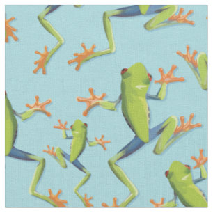 Tela Diseño de patrones de rana de árbol de vegetación