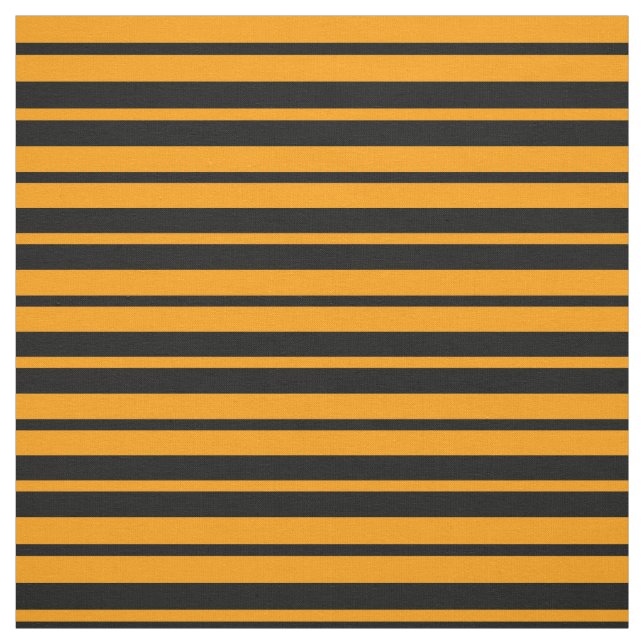 Tela Diseño de patrones de rayas negras de naranja (Retal)