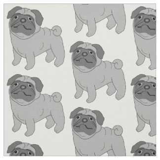 Tela Diseño de perros de peluca gris