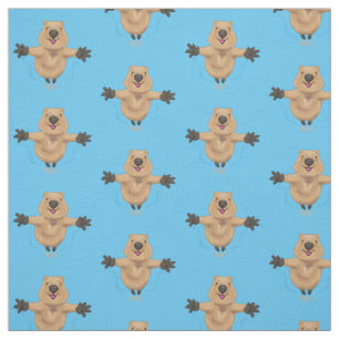 Tela Diseño de personalizados de quokka saltando feliz