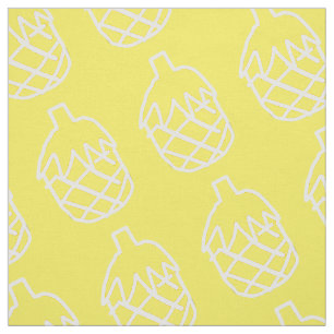 Tela Diseño de piña de contorno blanco simple y moderno